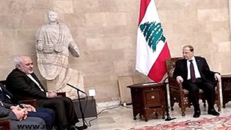 دیدار وزیر امورخارجه ایران با رئیس جمهوری لبنان
