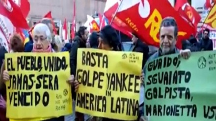 Video: : Marcha en Roma contra golpe de Estado estadounidense en Venezuela