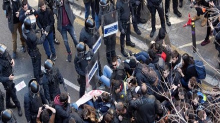 Protestas en Barcelona por el juicio contra independentistas+fotos