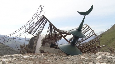 تخریب گنبد  مسجد تازه ساخته  شده در نارک 