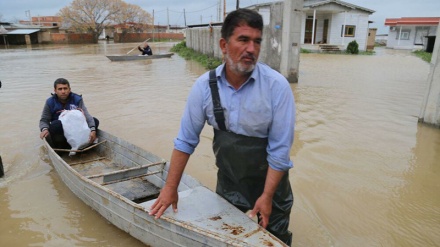 Përmbytjet në fshatin Mirza Ali të rajonit Agh Ghala të Iranit