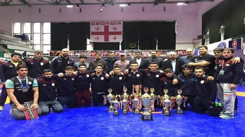 قهرمانی تیم جوانان ایران در رقابت های بین الملی کشتی فرنگی گرجستان