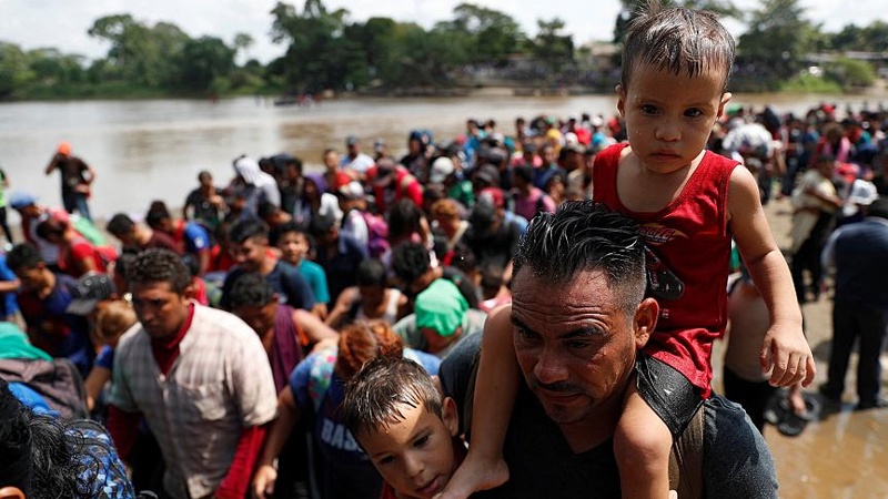 Para pengungsi di perbatasan Meksiko