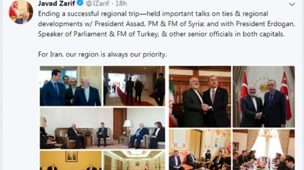 イラン外相のトルコ・シリア訪問が終了