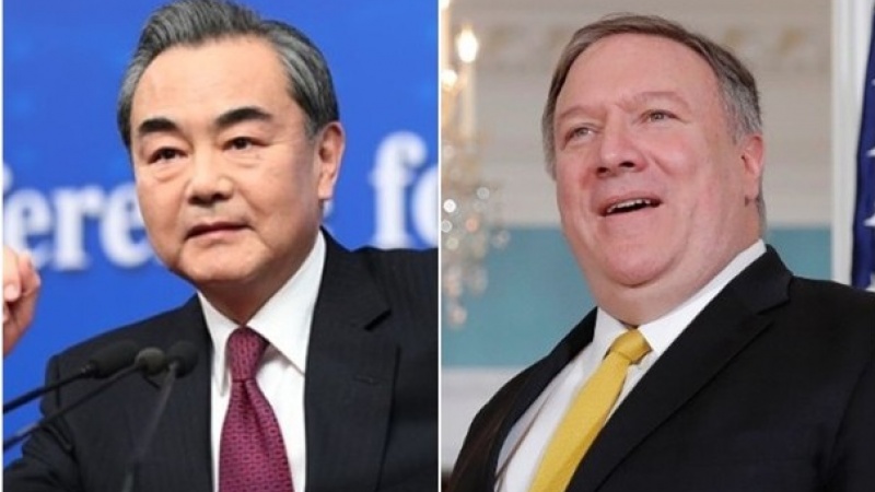 中国の王毅外相とアメリカのポンペオ国務長官