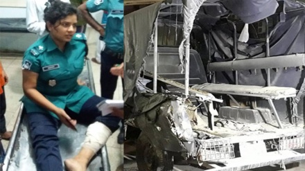 ঢাকার মালিবাগে পুলিশের ভ্যানে বিস্ফোরণ, নারী এএসআইসহ আহত ২