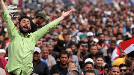  Iraquíes protestan por políticas de EEUU contra Irán