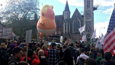 Thousands of protesters rally in Dublin against Trump's visit