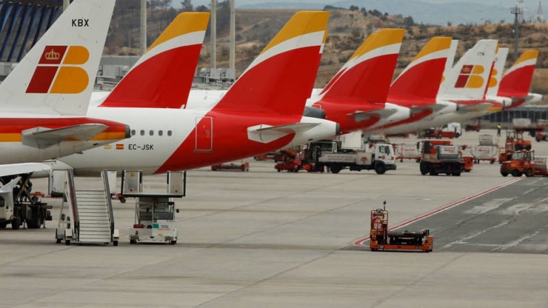 Segunda jornada de huelga de empleados de Iberia en Barcelona, España