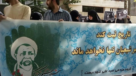 一些医生和媒体人员在联合国驻德黑兰办公室前举行集会，就易卜拉欣•扎克扎齐的现状提出抗议