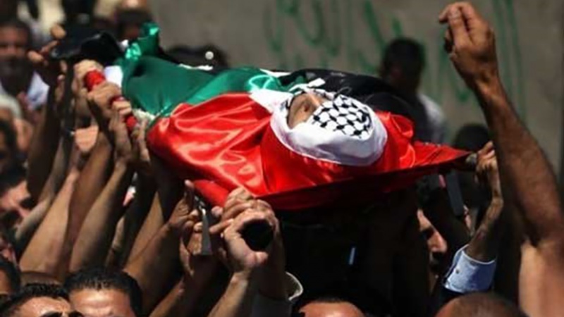 イスラエル軍の銃撃で殉教したパレスチナ人