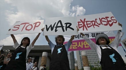 Surcoreanos protestan contra maniobras militares Seúl-Washington+Fotos