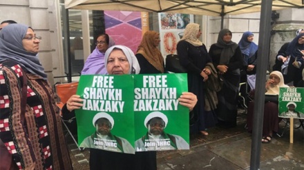 Londra'daki Nijerya büyükelçiliği önünde Şeyh Zakzakiye destek için oturma eylemi 