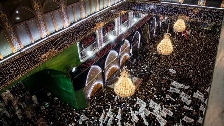 ضریح مطهر امام حسین (ع) سیاهپوش شد