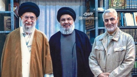 Website releases 'never before seen' photo of Leader, Gen. Soleimani, Nasrallah