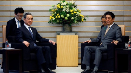 日本首相安倍晋三会见王毅