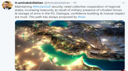  امیرعبداللهیان: حضور نظامی آمریکا در خلیج فارس عامل افزایش ناامنی است 