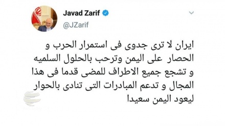 扎里夫推特上写道：围攻和袭击也门是一种无果的行动