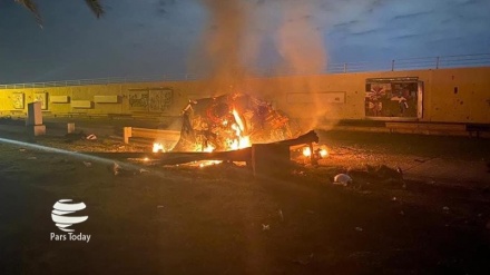 Foto Puing-puing Mobil Rombongan Letjen Soleimani 