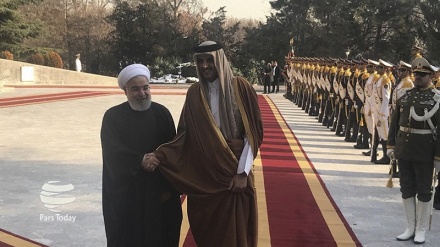استقبال رسمی رئیس جمهوری ایران از امیر قطر