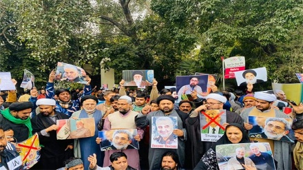 インド・ニューデリーの米大使館前でデモ集会　故ソレイマーニー司令官の暗殺に抗議