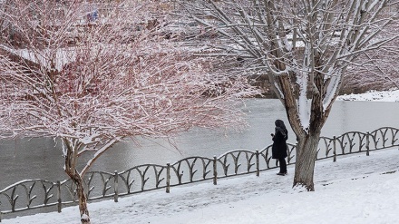 Kota Urmia Diguyur Salju Lebat (1)