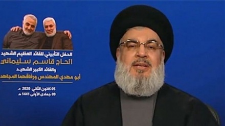 سید حسن نصرالله : شهادت سردار سلیمانی چهره آمریکا را به جهان نشان داد