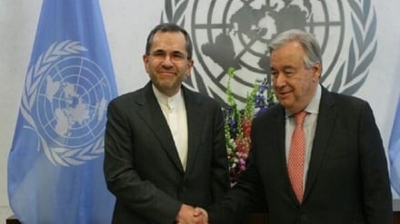 Takhte Ravanchi afanya mazungumzo na Katibu Mkuu wa UN; Iran yasisitiza kuwalinda raia na ardhi yake