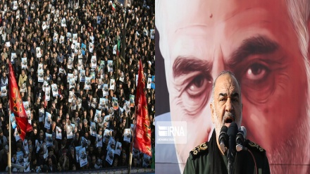 वीडियो रिपोर्टः महान कमान्डर की पैत्रिक इलाक़े किरमान में शव यात्रा, लाखों की तादाद में लोग उमड़ पड़े, लोगों ने कहा बदला ज़रूर लिया जाए