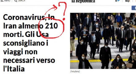 Italia: La Repubblica usa dato falso BBC per coronavirus in Iran
