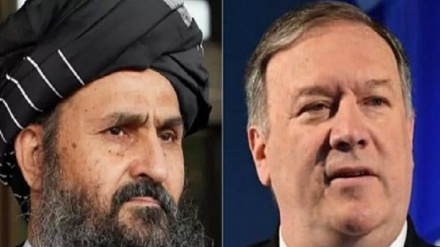   دیدار وزیر خارجه آمریکا ومعاون سیاسی طالبان در دوحه قطر 