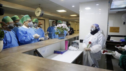 En combinaison, Jahanguiri visite l’hôpital Imam Hussein (P) et les malades du coronavirus