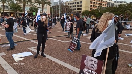 تظاهرات علیه نتانیاهو و گانتز در تل‌آویو