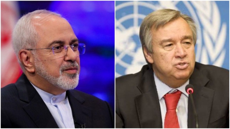 نامه ظریف به گوترش درباره تحریم‌های غیرقانونی آمریکا علیه ایران