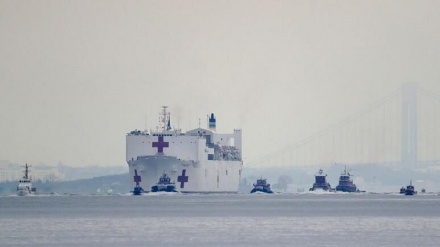 شیوع کرونا در کشتی بیمارستانی نیروی دریایی آمریکا