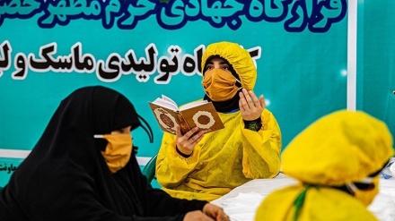 Relawan Pembuat Masker di Ahvaz Ikuti Lailatul Qadar (1)