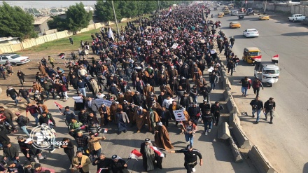 Wairaqi waandamana kulaana shambulizi la Daesh dhidi ya Hashd al-Sha'abi