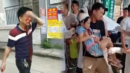 中国で、男が小学生を刃物で襲撃