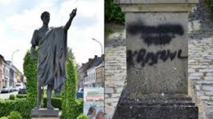 Belgio: imbrattata statua di Giulio Cesare