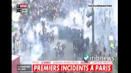 Франция полицияси ирқчиликка қарши намойишда кўздан ёш оқизувчи газни қўллади (видео)