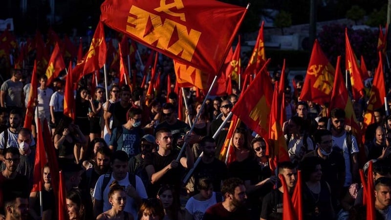 Greek police use teargas to disperse protesters in Athens
