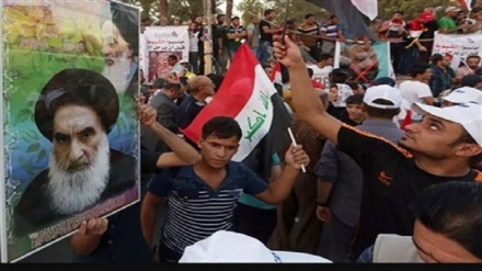 تظاهرات مردم عراق در اعتراض به اهانت روزنامه سعودی‌ به مرجعیت عالی شیعیان