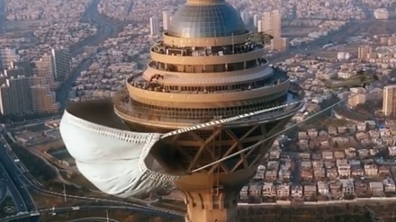 テヘラン市内西地区にあるミーラード・タワーもマスク着用（動画）