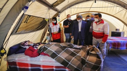 استقبال حادثه‌دیدگان لبنانی از بیمارستان صحرایی هلال‌احمر ایران