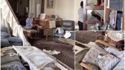 Messaggio di speranza da Beirut, la signora suona il pianoforte tra le macerie della sua casa(VIDEO)