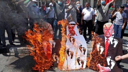 约旦河西岸燃烧阿联酋国旗