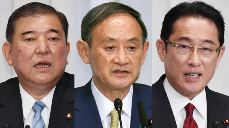 左から石破氏、菅氏、岸田氏