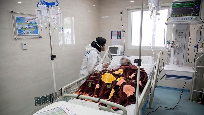 Pasien Virus Corona di rumah sakit Kermanshah, Iran.