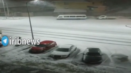 Қозоғистонда қор ёғди (видео)