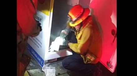 آتش ‌سوزی در یکی از صندوق ‌های اخذ رأی در ایالت کالیفرنیا 